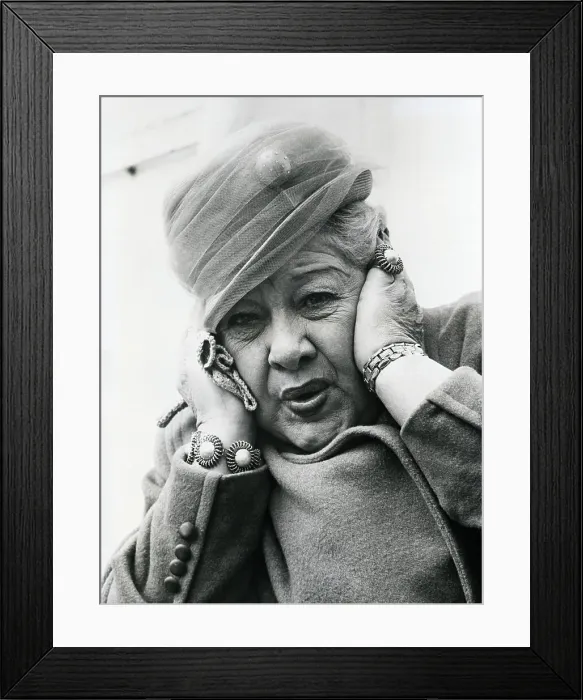 Framed Print : Sophie Tucker Covering Her Ears