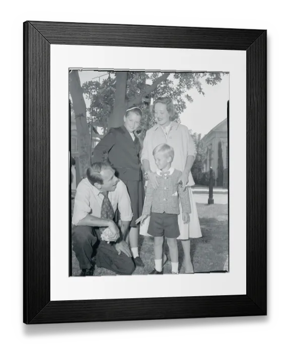 Framed Print : Actress Bette Davis With Husband and Daughter Framed Print : Actress Bette Davis With Husband and Daughter