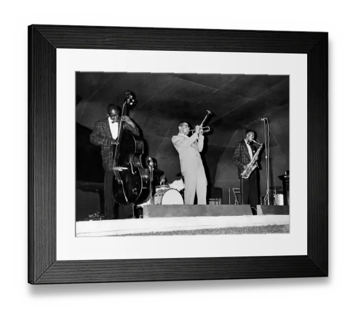 Framed Print : Dizzy Gillespie Band on Stage