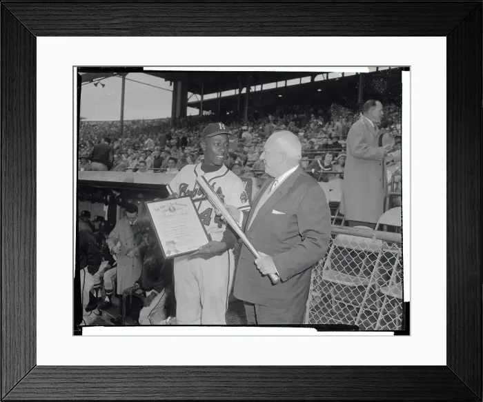 Framed Print : Aaron Receives the Silver Bat Framed Print : Aaron Receives the Silver Bat