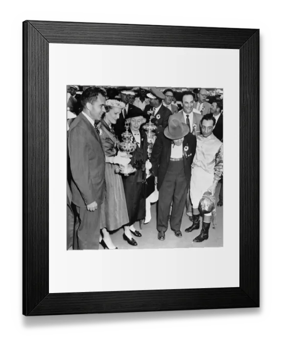 Framed Print : Pat Nixon Presenting Trophy to Owner of Bold Ruler Framed Print : Pat Nixon Presenting Trophy to Owner of Bold Ruler