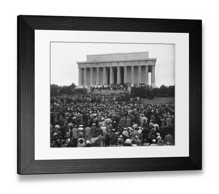 Framed Print : Blacks Gathered at Lincoln Memorial Rally Framed Print : Blacks Gathered at Lincoln Memorial Rally