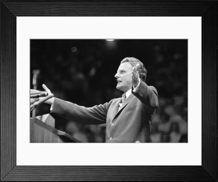 Framed Print : Evangelist Billy Graham Preaching in New York Framed Print : Evangelist Billy Graham Preaching in New York
