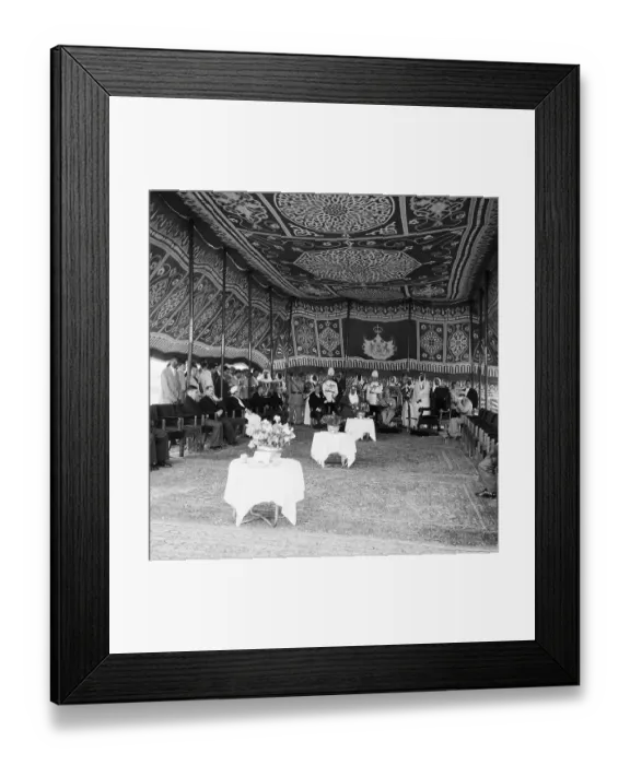 Framed Print : Mideast Leaders Under Tapestried Tent Framed Print : Mideast Leaders Under Tapestried Tent
