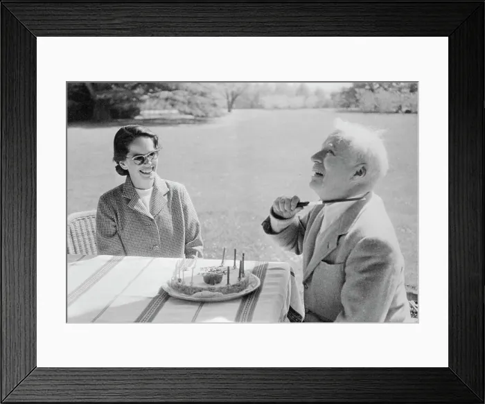 Framed Print : Charlie and Oona Chaplin Celebrating His Birthday Framed Print : Charlie and Oona Chaplin Celebrating His Birthday