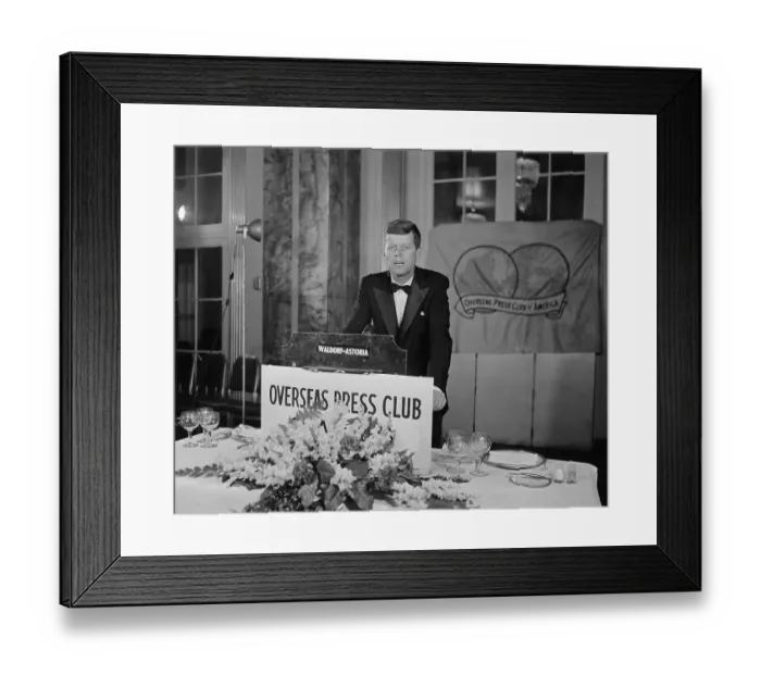 Framed Print : John F Kennedy Addressing Overseas Press Club Framed Print : John F Kennedy Addressing Overseas Press Club