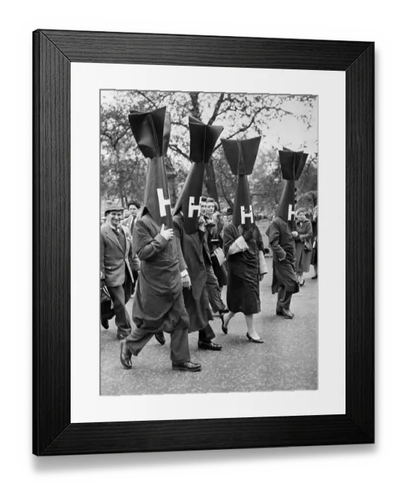 Framed Print : Protesters Dressed in H-Bomb Costumes Framed Print : Protesters Dressed in H-Bomb Costumes