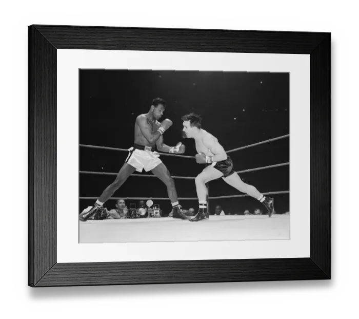 Framed Print : Sugar Ray Robinson Receives Punch From Gene Fullmer Framed Print : Sugar Ray Robinson Receives Punch From Gene Fullmer