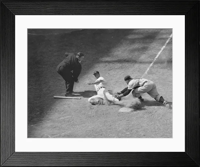 Framed Print : Yogi Berra Tagging Runner Out Framed Print : Yogi Berra Tagging Runner Out