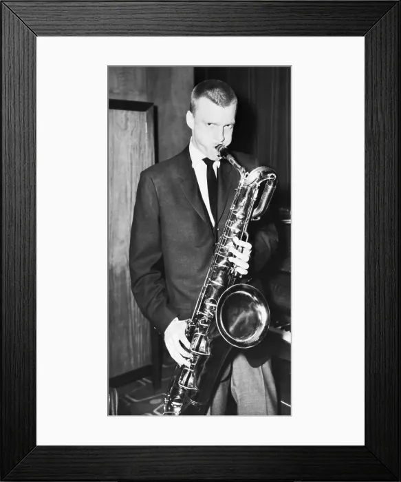 Framed Print : Closeup Of Jazz Musician Gerry Mulligan
