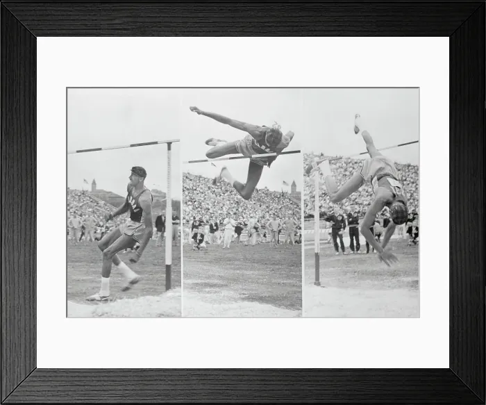 Framed Print : Wilt Chamberlain Soaring over High Jump Framed Print : Wilt Chamberlain Soaring over High Jump
