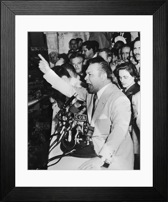 Framed Print : Fulgencio Batista Gesturing at Public Address Framed Print : Fulgencio Batista Gesturing at Public Address