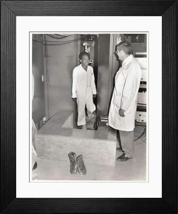 Framed Print : View of Person Being Tested for Radiation Framed Print : View of Person Being Tested for Radiation