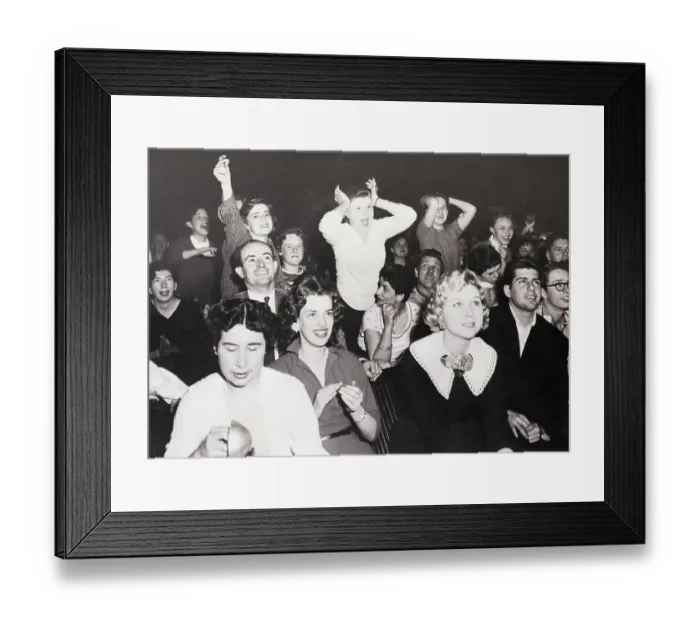 Framed Print : Fans Squealing for Elvis Presley Framed Print : Fans Squealing for Elvis Presley