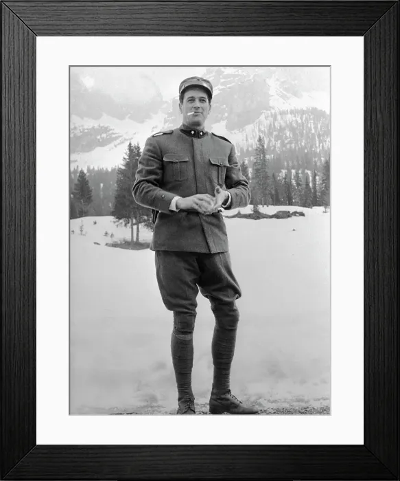 Framed Print : Rock Hudson Posing in Early War Uniform Framed Print : Rock Hudson Posing in Early War Uniform