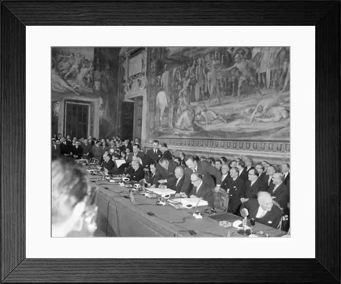Framed Print : Signing Of European Common Market Treaty Framed Print : Signing Of European Common Market Treaty