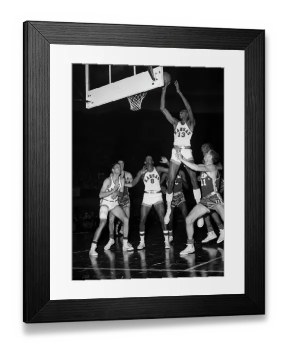 Framed Print : Wilt Chamberlain Jumping to Shoot Basket Framed Print : Wilt Chamberlain Jumping to Shoot Basket