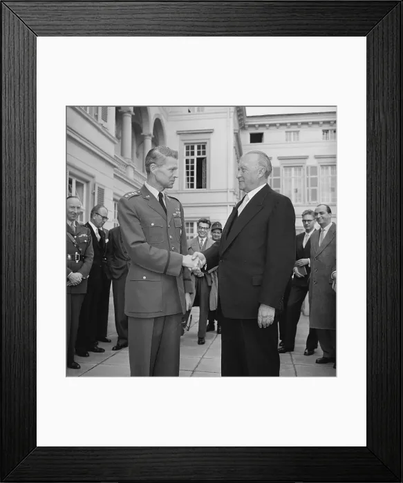 Framed Print : Konrad Adenauer Shaking Hands with Lauris Norstad Framed Print : Konrad Adenauer Shaking Hands with Lauris Norstad