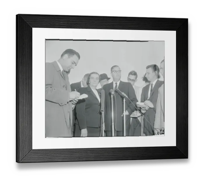 Framed Print : Golda Meir Arriving with Other Notables Framed Print : Golda Meir Arriving with Other Notables