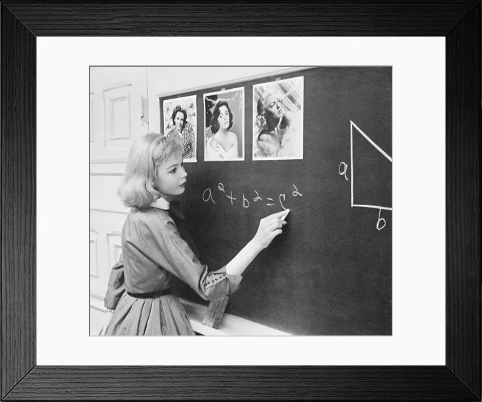 Framed Print : Sandra Dee Working on a Math Problem Framed Print : Sandra Dee Working on a Math Problem