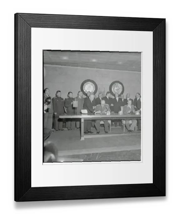 Framed Print : Georgi Zhukov and Willi Stoph Signing Treaties Framed Print : Georgi Zhukov and Willi Stoph Signing Treaties