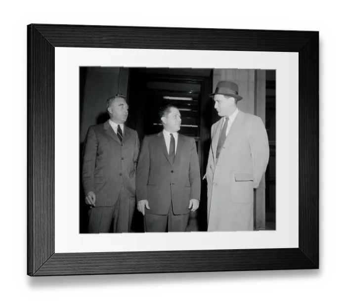 Framed Print : Jimmy Hoffa with Edward Cheyfitz and Edward Bennett Williams Framed Print : Jimmy Hoffa with Edward Cheyfitz and Edward Bennett Williams