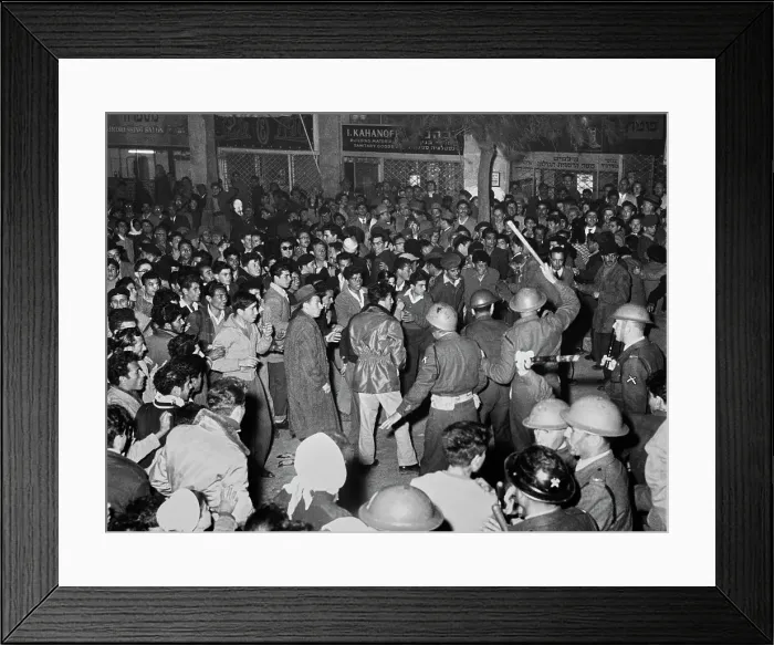 Framed Print : Police And Protestors In Israel, 1957 Framed Print : Police And Protestors In Israel, 1957