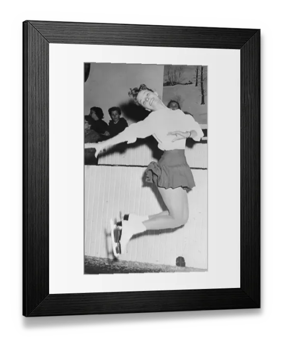 Framed Print : Carol Heiss Practicing Ice Skating Leap Framed Print : Carol Heiss Practicing Ice Skating Leap