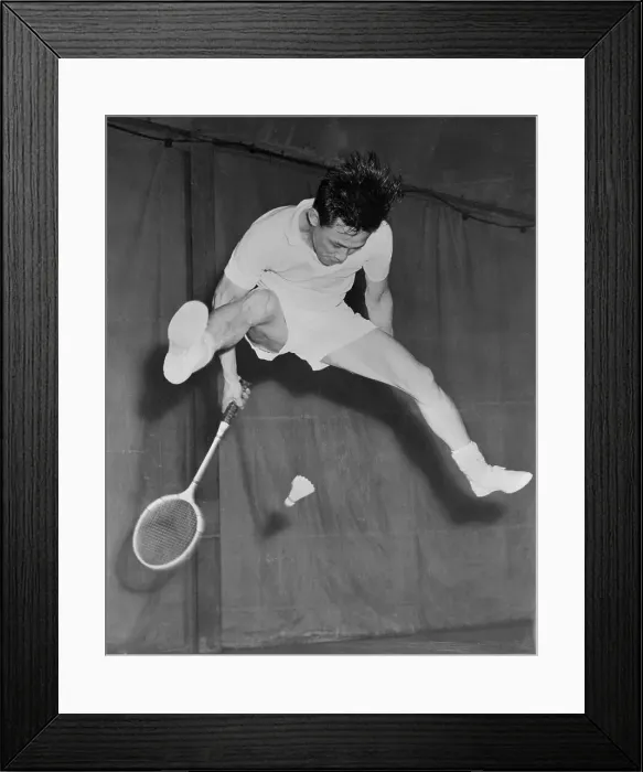 Framed Print : Eddie Choong Practicing Badminton Skills