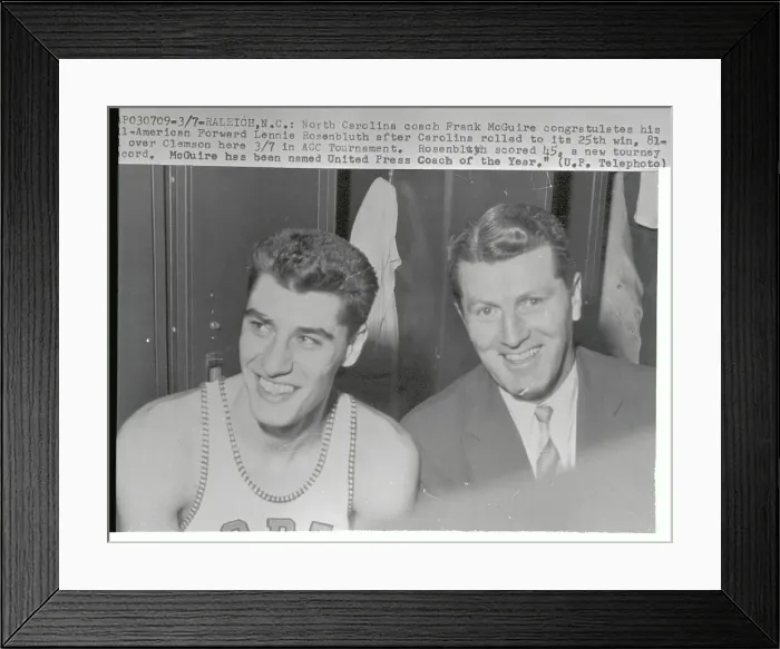 Framed Print : Frank McGuire and Lennie Rosenbluth Sitting Together Framed Print : Frank McGuire and Lennie Rosenbluth Sitting Together