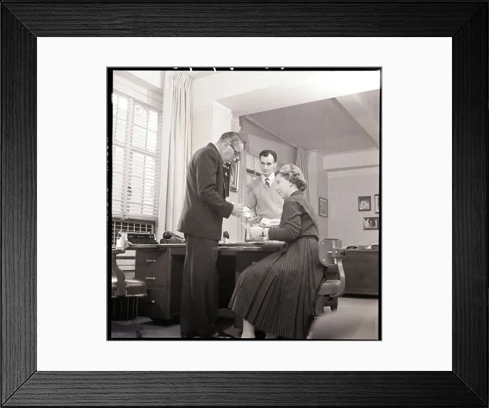 Framed Print : Ed Sullivan in Office with Secretary