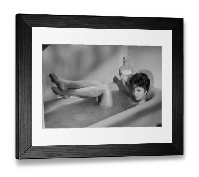 Framed Print : Actress Joan Collins Taking a Bath Framed Print : Actress Joan Collins Taking a Bath