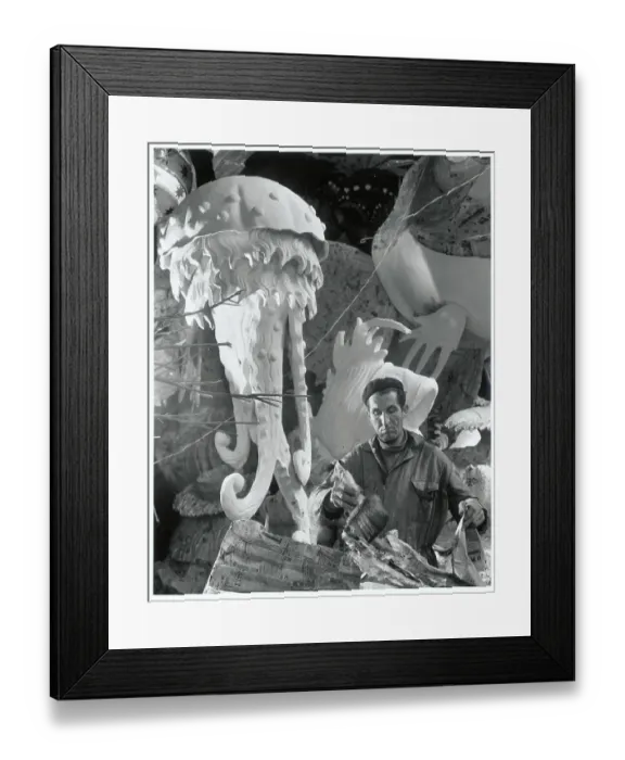 Framed Print : Man Working on Carnival Creatures by Pupazzo Framed Print : Man Working on Carnival Creatures by Pupazzo