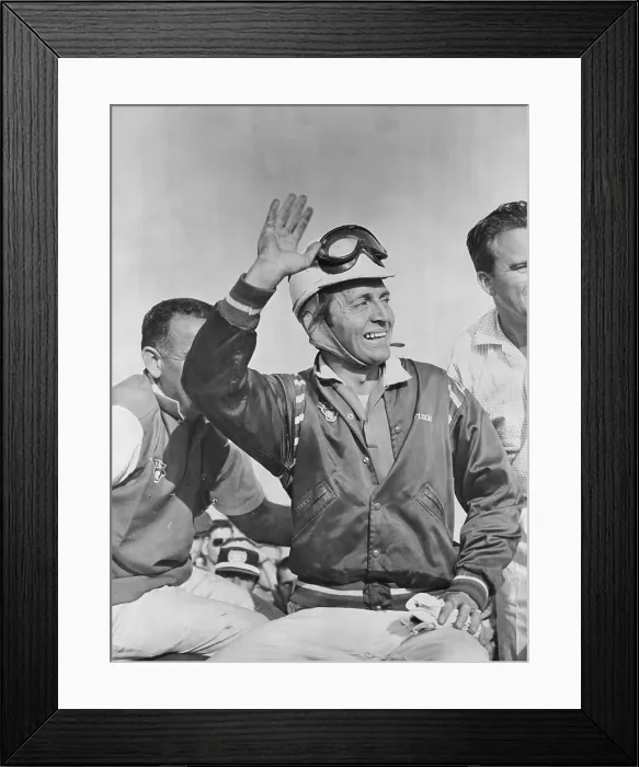 Framed Print : Stock Car Racer Tim Flock Waving Framed Print : Stock Car Racer Tim Flock Waving