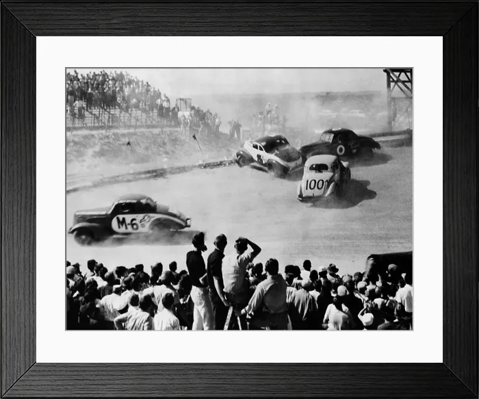 Framed Print : Cars Crashing in Race Framed Print : Cars Crashing in Race