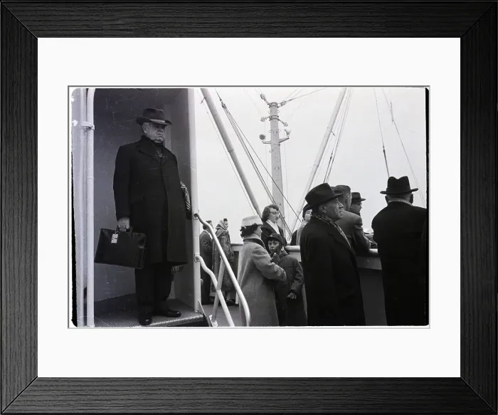 Framed Print : John L. Lewis Standing Aboard Ship