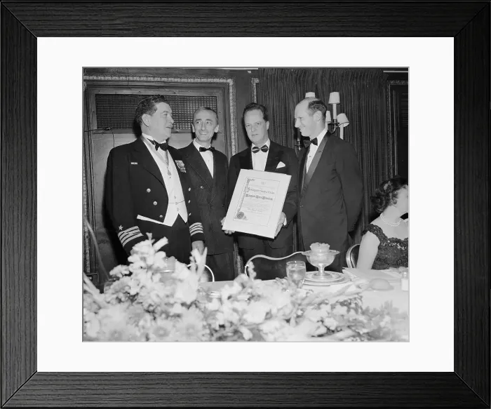 Framed Print : Jacques Cousteau Being Honored with Service Award Framed Print : Jacques Cousteau Being Honored with Service Award