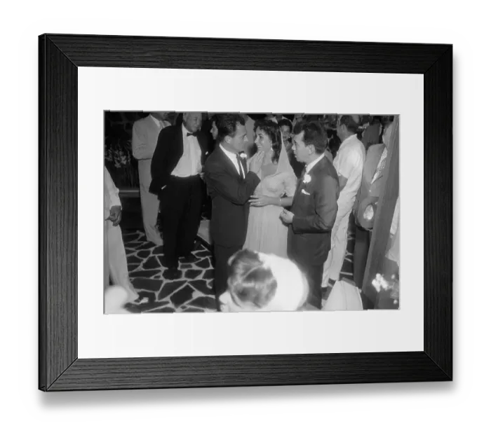 Framed Print : Mike Todd and Liz Taylor Hug at Wedding Framed Print : Mike Todd and Liz Taylor Hug at Wedding