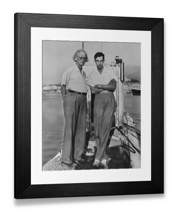 Framed Print : Auguste and Jacques Piccard Standing on Vessel Framed Print : Auguste and Jacques Piccard Standing on Vessel