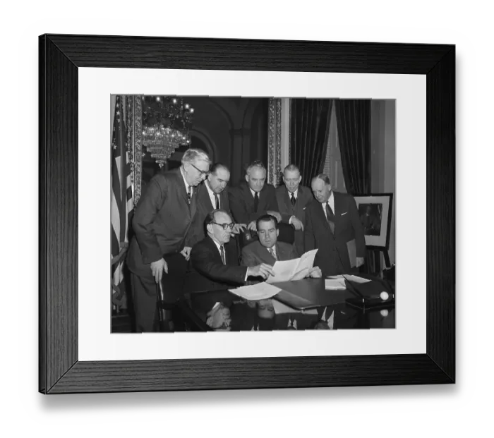 Framed Print : Members Of Bi-Partisan Senate Committee Framed Print : Members Of Bi-Partisan Senate Committee