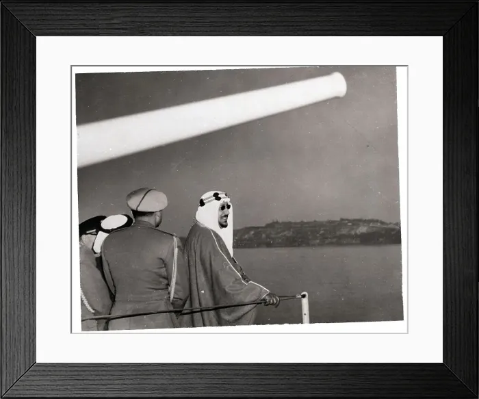 Framed Print : King Ibn Saud Arriving in New York Framed Print : King Ibn Saud Arriving in New York