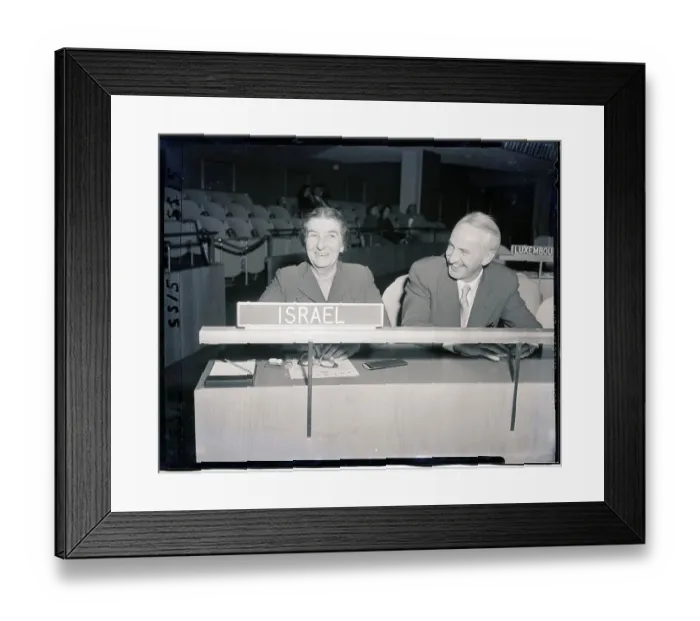 Framed Print : Golda Meir and Daniel Lewin Smiling Framed Print : Golda Meir and Daniel Lewin Smiling