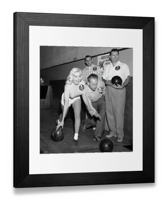 Framed Print : Jayne Mansfield Bowling Framed Print : Jayne Mansfield Bowling