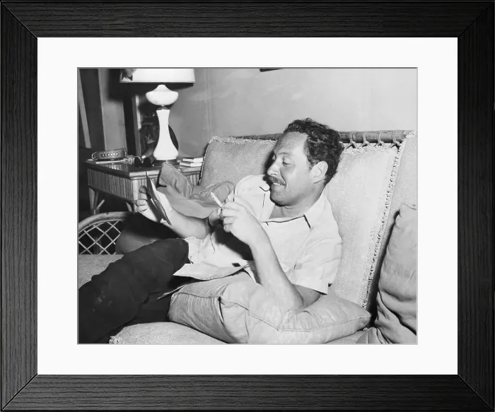 Framed Print : Tennessee Williams Reading Telegrams