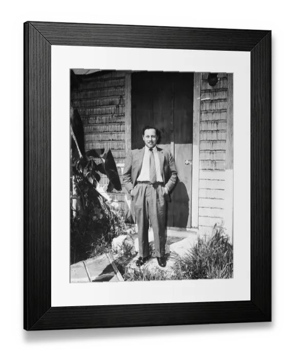 Framed Print : Tennessee Williams Standing at his Doorstep Framed Print : Tennessee Williams Standing at his Doorstep