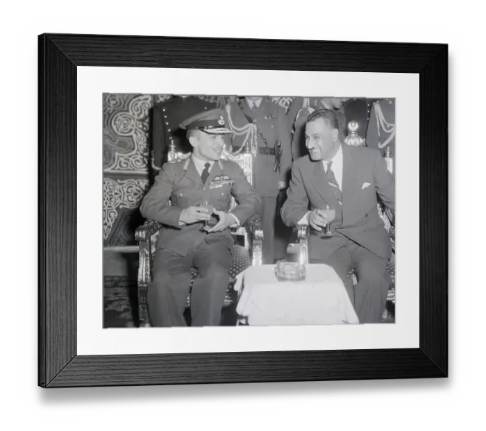 Framed Print : King Hussein Drinks with Gamal Abdel Nasser Framed Print : King Hussein Drinks with Gamal Abdel Nasser