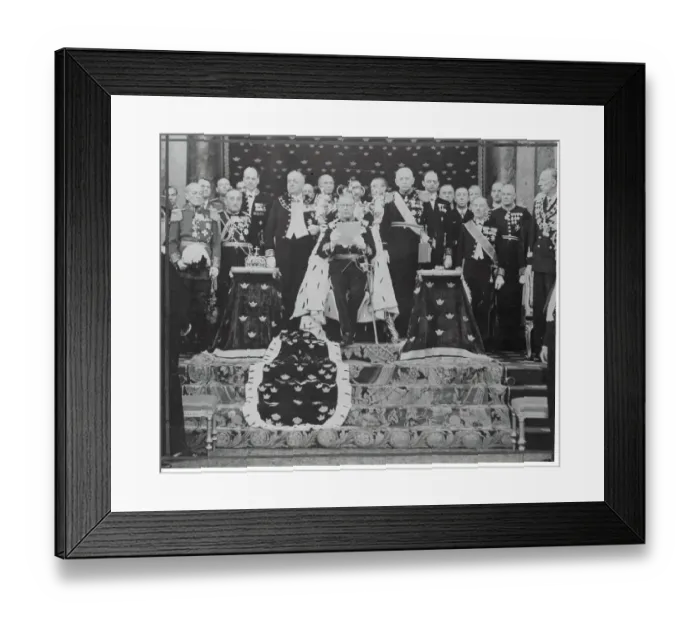 Framed Print : King Gustav VI Speaking at Podium Framed Print : King Gustav VI Speaking at Podium