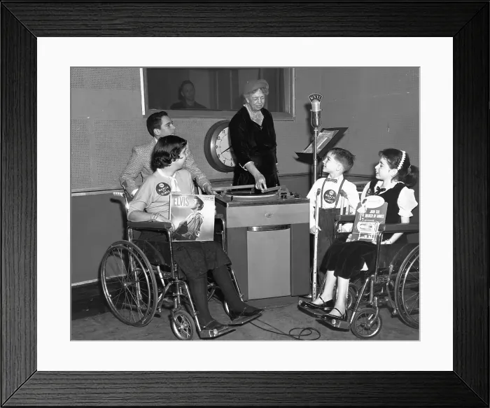 Framed Print : Eleanor Roosevelt as Disk Jockey Framed Print : Eleanor Roosevelt as Disk Jockey