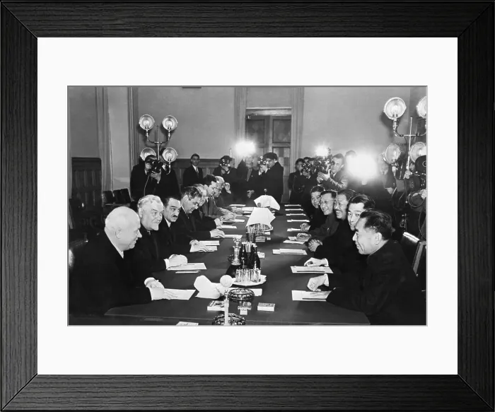 Framed Print : Khrushchev, Bulganin, Zhou, Mikoyan At Table Framed Print : Khrushchev, Bulganin, Zhou, Mikoyan At Table