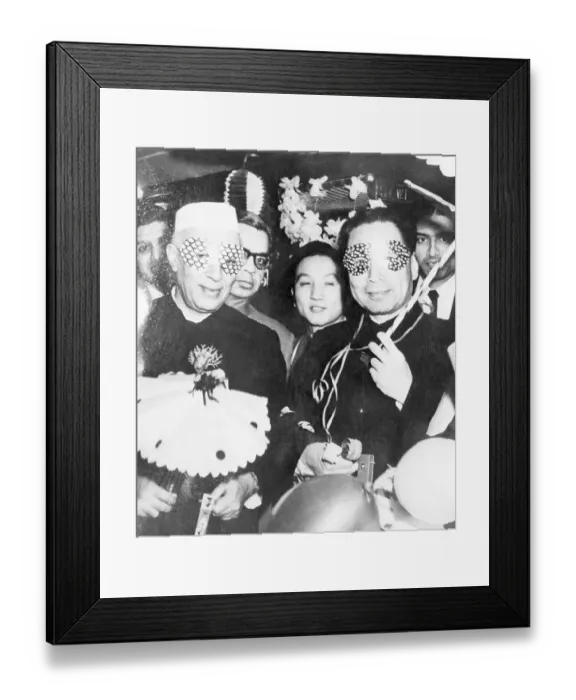 Framed Print : Eastern Leaders Wearing Costume for New Year's Celebration Framed Print : Eastern Leaders Wearing Costume for New Year's Celebration